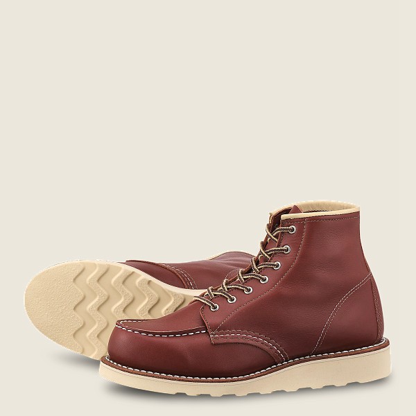 Red Wing Heritage Boots 6-Inch Classic Moc - Short Atanado Læder - Burgunder - Dame 0714-JNPGX